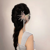 Elegant Feather Rhinestone Tassel Hairpin Hair Accessories