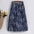 Color Printing Fluffy Denim Long Skirts