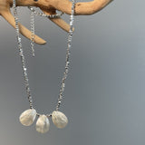 Simple and Natural Shell Small Pieces of Silver Beaded Necklace