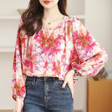 Elegant Floral Printed Chiffon Shirt