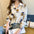 Retro Elegant Chiffon Long Sleeve Printed Shirt