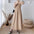 Women's Elegant V-neck Vertical Pleated Knitted Dress