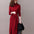 Temperament Half High Collar Belt Knitted Dress