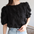 Pleated Light Puff Sleeve Chiffon Shirt