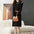 Women's Elegant Mock Neck Sweater Knitted Dress