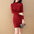 Women's Elegant Hollow Plate Buckle Half Turtleneck Knitted Dress