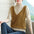 Women's Fashionable Half Turtleneck Fake Two-Piece Vest Knitted Sweater