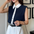 Slim Fit Patchwork Sleeveless Chiffon Cardigan