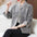 Fashion Striped Stitching Button Cardigan Sweater Coat