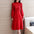 Elegant Half Turtleneck Lantern Sleeve Knitted Dress