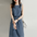 Elegant Holiday Quiet Blue Mulberry Silk Dress