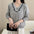 Casual Women Butterfly Pearl Collar Beaded Printed Knitted Sweater