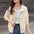 Casual Women's Fashion Lapel Plaid Quilted Cotton Knitted Jacket