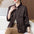 Fashion Striped Stitching Button Cardigan Sweater Coat