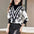 Women's Elegant Color Matching Printed Knitted Sweater