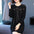 Women's Fashion Rhinestone Printed Mid-Length Knitted Sweater