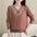 Casual Women Butterfly Pearl Collar Beaded Printed Knitted Sweater