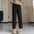 Women's Fashion Knitted Flanging Wide-Leg Cropped Pants