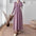 Women's Elegant V-neck Vertical Pleated Knitted Dress