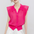 V-neck Padded Shoulder Waistcoat Shirt