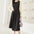 Women's Elegant Lotus Leaf Collar Stitching Dress