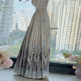 National Style Landscape Printing Horse-Face Skirt