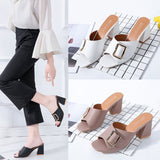 Buckle Thick High Heeled Shoes