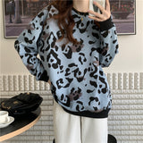 Leopard Printed Fashion Pullover Sweatshirt