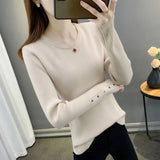 Solid Color Knitted Bottoming Sweater