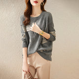 Casual Cotton-Blend Shift Long Sleeve Sweater