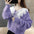 Cute Western Lace Doll Collar Lantern Sleeve Knit Sweater