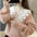 Cute Western Lace Doll Collar Lantern Sleeve Knit Sweater