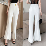 Split Slightly Flared Suit Pants