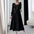 High-End Black Long-Sleeved Dress