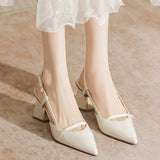 Fashion Casual Thick Heel Baotou Back Open Shoes