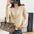 Solid Color V-Neck Buttoned Knitted Top