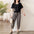 Drawstring T-Shirt Plaid Pants Sets