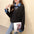 Casual all-match fake two piece stitching denim shirt collar sweater