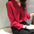 Gentle Elegant Chiffon V-neck Solid Color Shirt