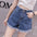 Dark Blue Denim Shorts