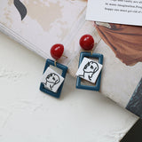 Vintage Abstract Face Earrings