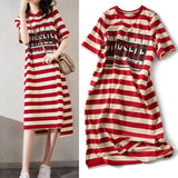 Striped Printed T-shirt Dress