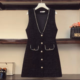 Elegant Bow Shirt + Vest Dress