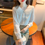 Doll Collar Lace Chiffon Shirt
