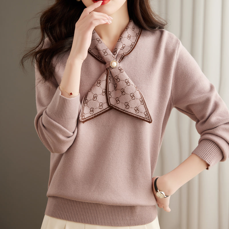 Autumn And Winter Bowknot Sweater Thickened Knit Sweater