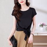 Solid Color Pleated All-Match Top