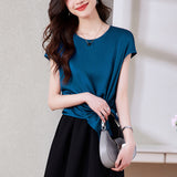 Solid Color Pleated All-Match Top
