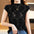 Lace Crocheted Hollow-out Half-Sleeved Thin Top