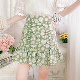 Fold Floral Fishtail Skirt