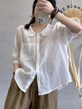 Vintage Cotton and Linen Shirt Top